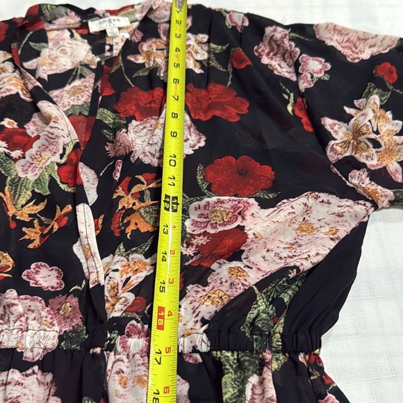 (B4) Umgee women's open-front floral-print cape dress, bikini cover-up, size L - Picture 9 of 14